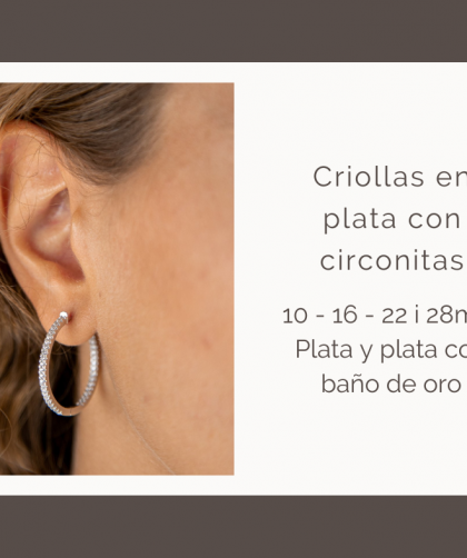 Criollas en plata con circonitas