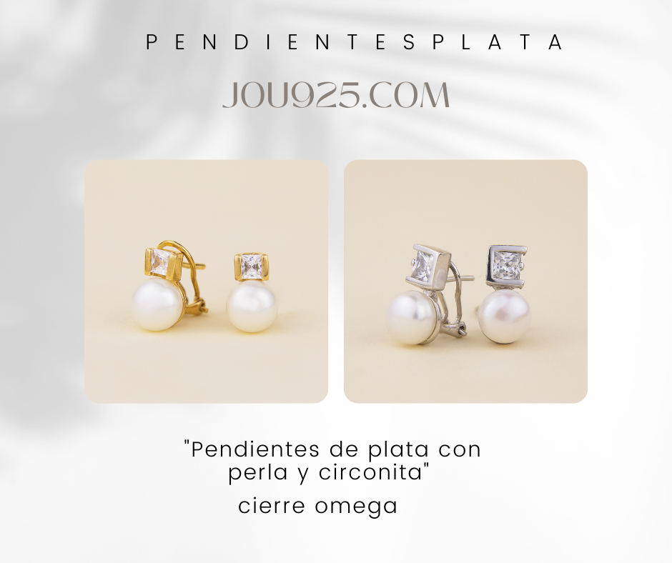 Pendientes de plata con cierre omega