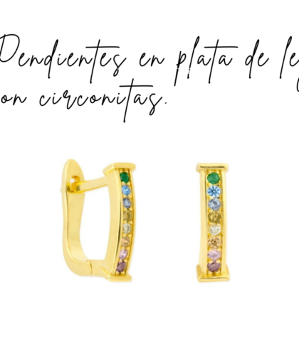 Pendientes en plata de ley con circonitas.