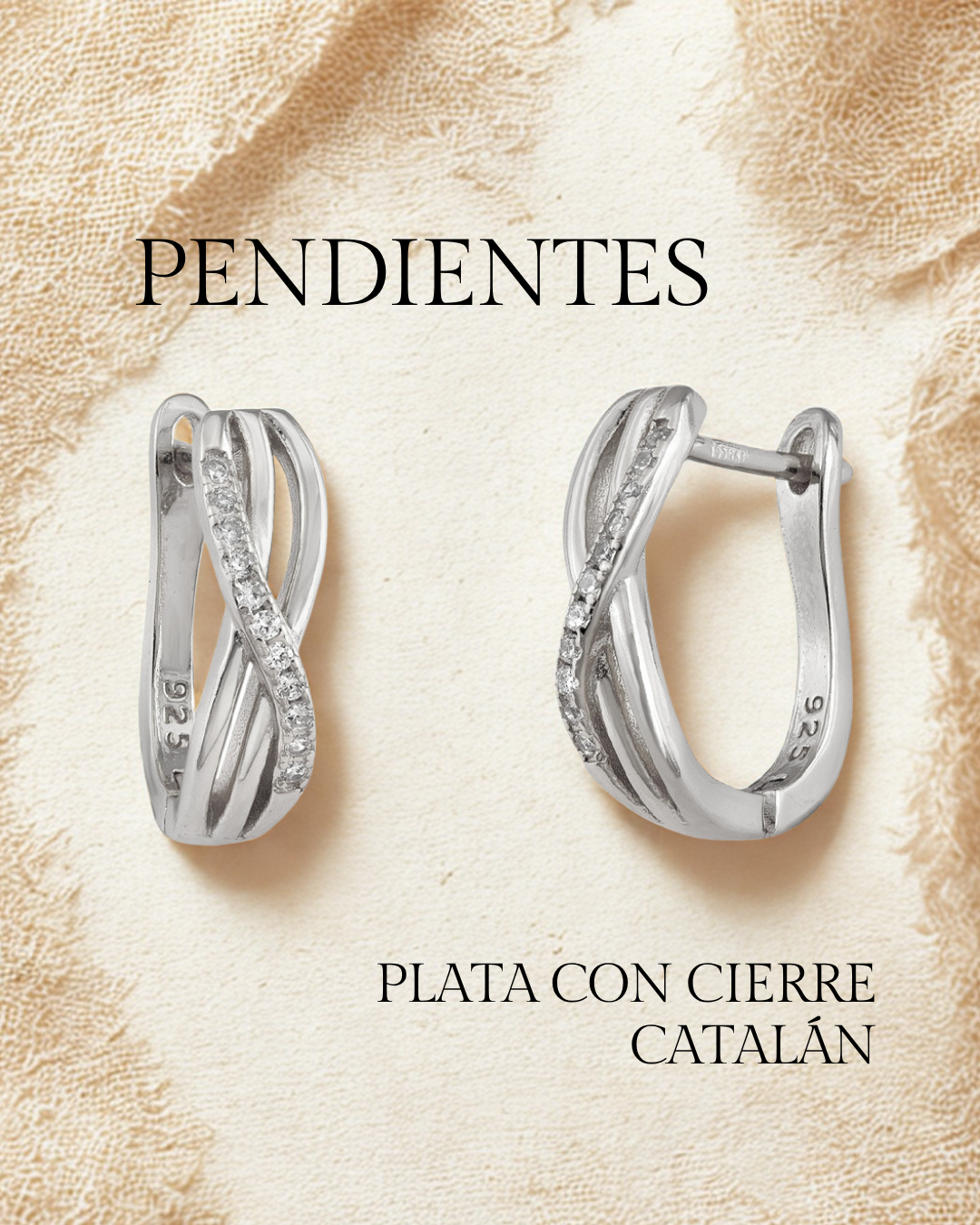 Pendientes cierre catalán en plata