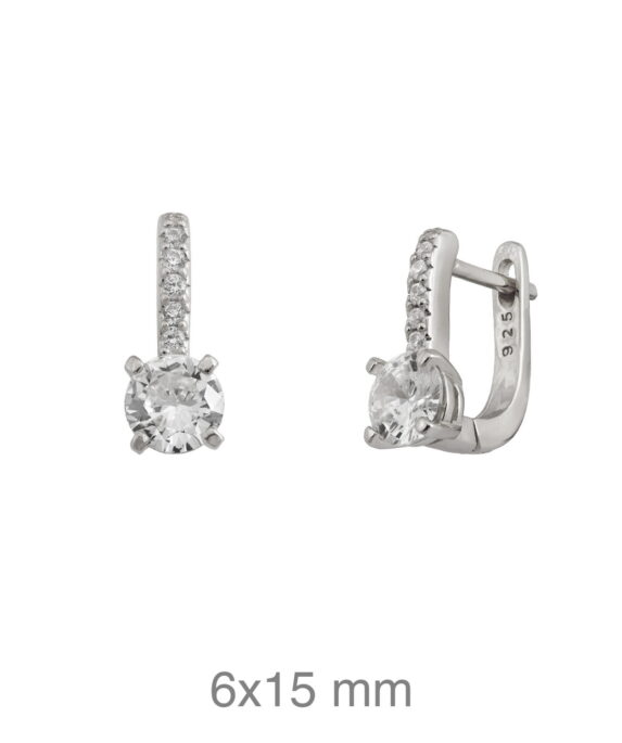 Pendientes plata con circonitas