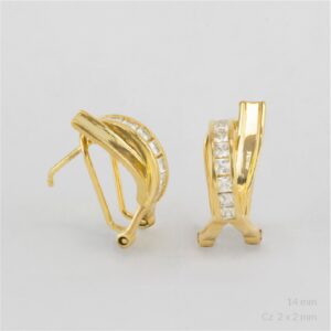 Pendientes plata cierre omega con circonitas